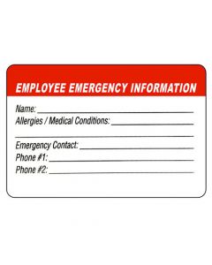 Emergency Medical Info Hard Hat Stickers